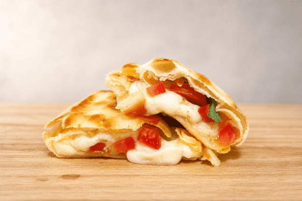 Empanada de Queijo, Tomate, Manjericão e Orégano